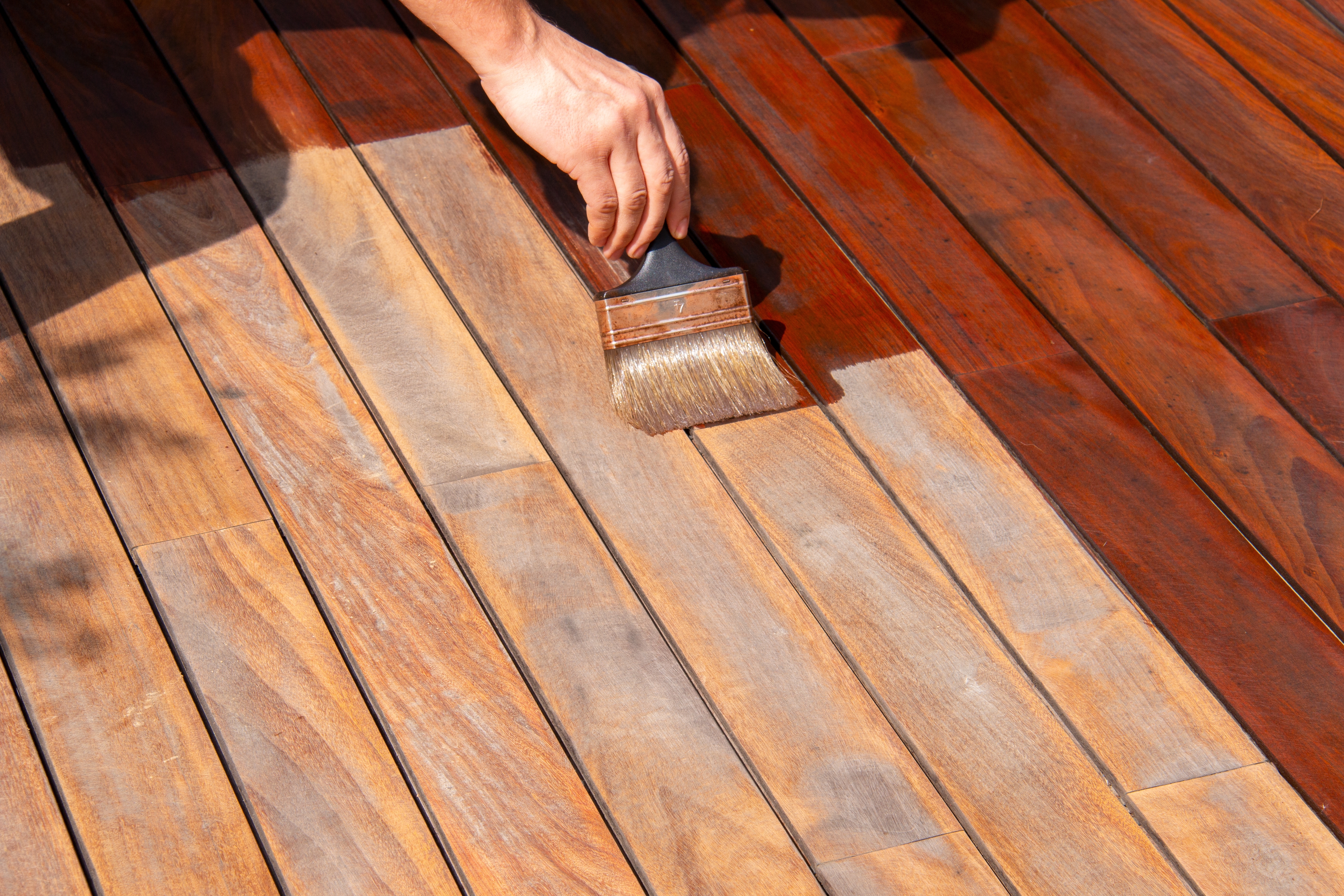 Deck staining materials